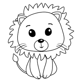 Lion black and white clipart