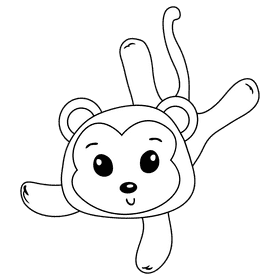 Monkey black and white clipart