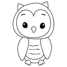 Owl black and white clipart