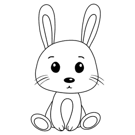 Rabbit black and white clipart