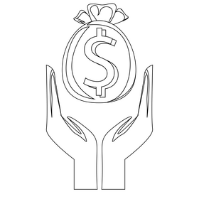 Profit drawing black and white clipart