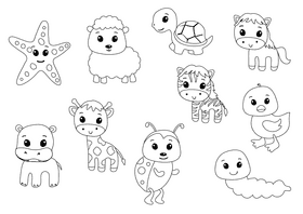 Animals black and white vector