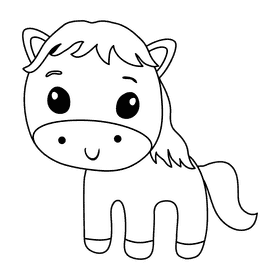 Horse black and white clipart