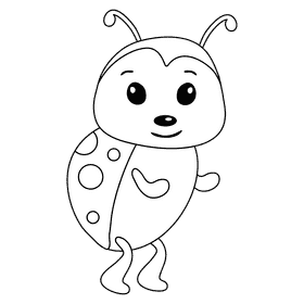 Ladybug black and white clipart