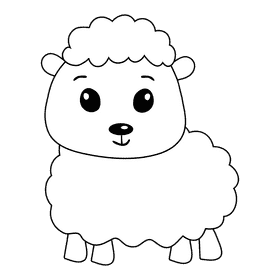 Sheep black and white clipart