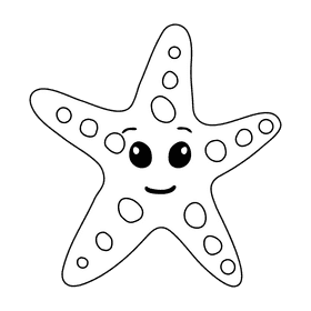 Starfish black and white clipart