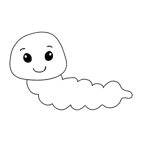 Worm black and white clipart
