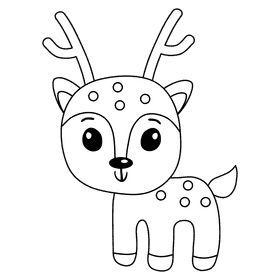 Deer black and white clipart