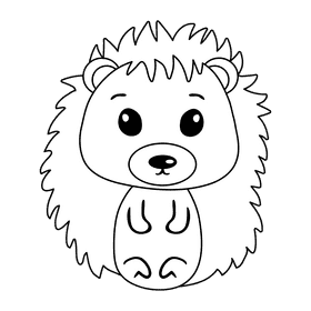 Hedgehog black and white clipart