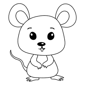 Mouse black and white clipart