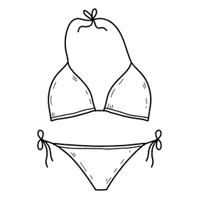 Bikini black and white clipart