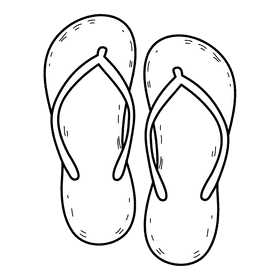Flipflops black and white clipart