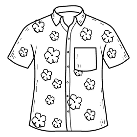Summer shirt black and white clipart