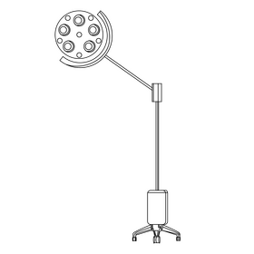 Surgical light drawing black and white clipart