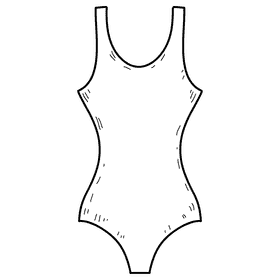 Swimsuit black and white clipart