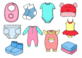 Baby clothes vector