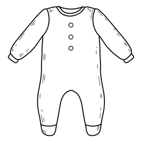 Body suit black and white clipart