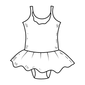 Body suit black and white clipart