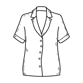 Female blouse black and white clipart