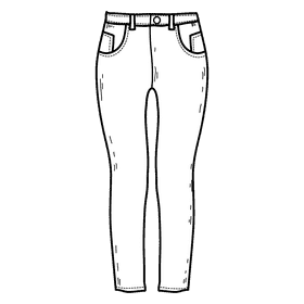 Female jeans black and white clipart
