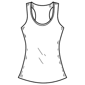 Female tanktop black and white clipart