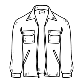 Male jacket black and white clipart
