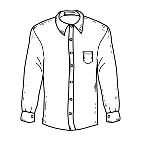 Male shirt black and white clipart