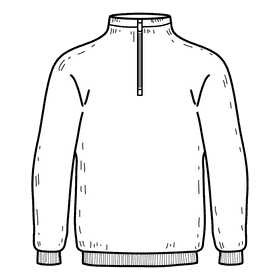 Male sweatshirt black and white clipart