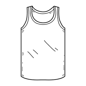 Male tank top black and white clipart