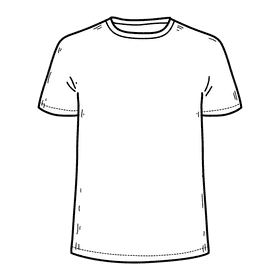 Male tshirt black and white clipart
