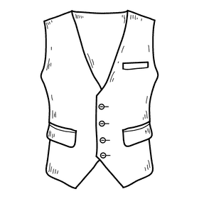 Male west coat black and white clipart