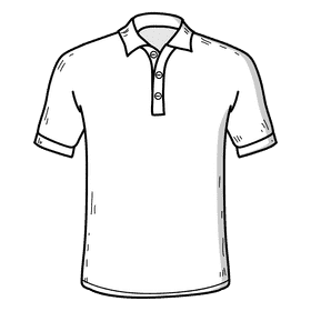 Male white polo shirt clipart