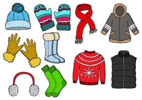 Winter clothes vector