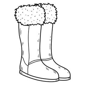 Boots black and white clipart