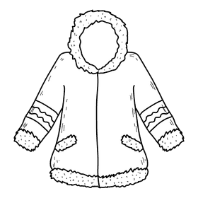 Coat black and white clipart
