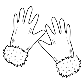 Gloves black and white clipart
