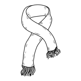 Scarf black and white clipart