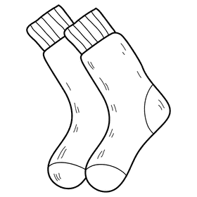 Socks black and white clipart