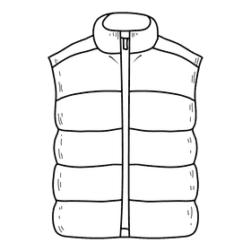 Vest jacket black and white clipart