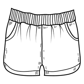 Shorts black and white clipart