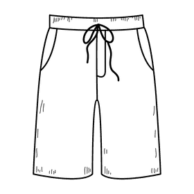 Shorts black and white clipart