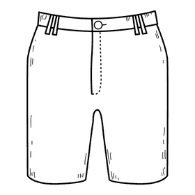 Shorts black and white clipart