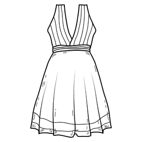 Gown black and white clipart
