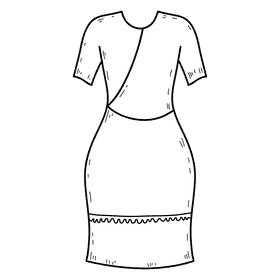 Gown black and white clipart