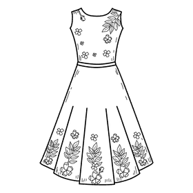 Gown black and white clipart