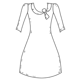Gown black and white clipart