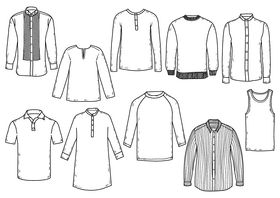 Shirts black and white vector