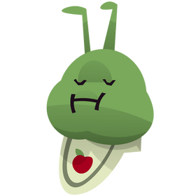 Cartoon caterpillar eating clipart