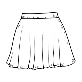 Skirts black and white clipart