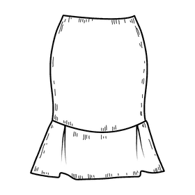 Skirts black and white clipart